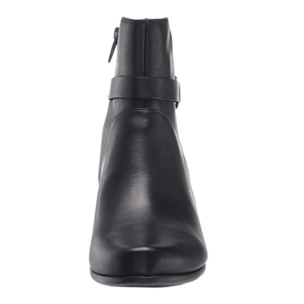 NEW Clarks Women Damson Waterproof Leather Zip Up Block Heel Ankle Dress Bootie - Picture 4 of 7